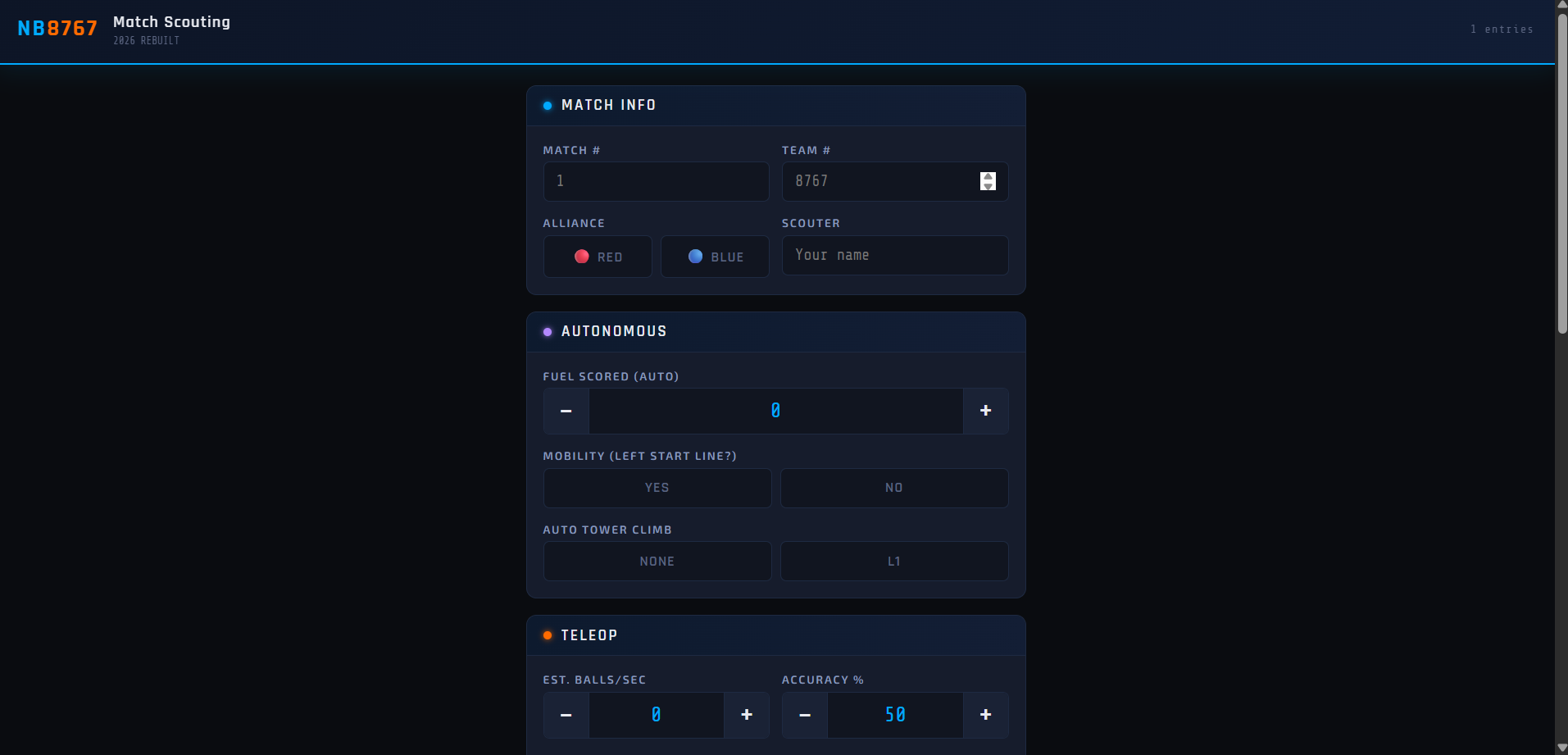 Scouting app screenshot